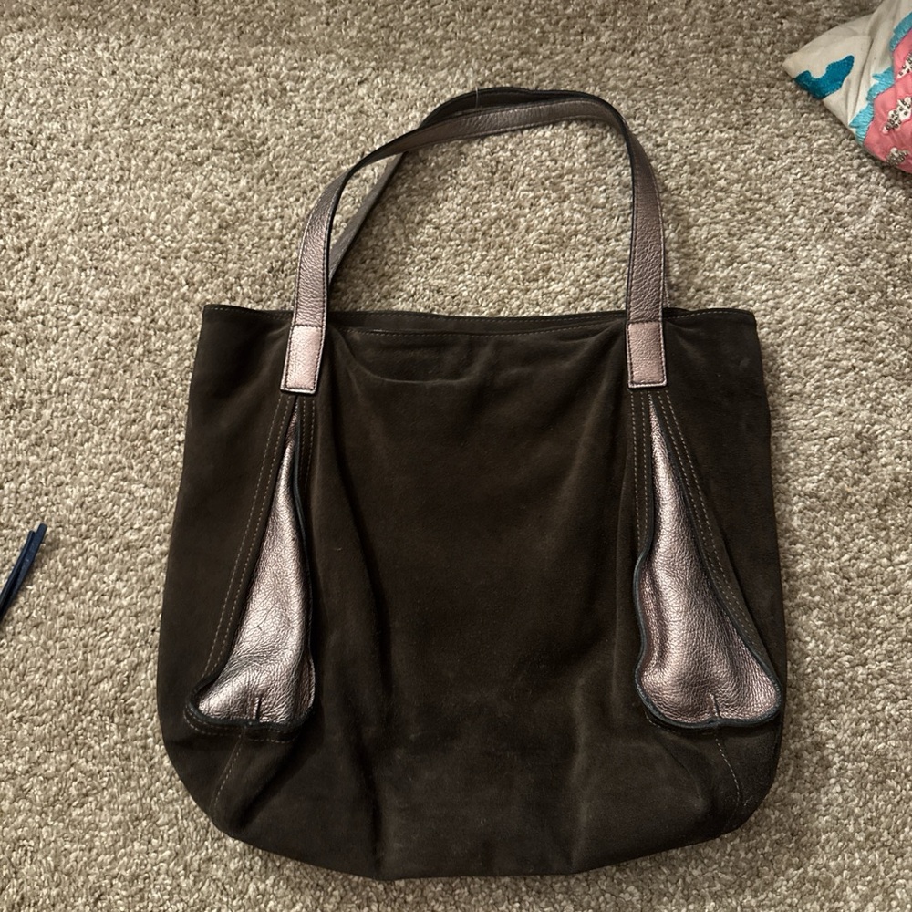 Beautiful Brown Suede Tote Bag